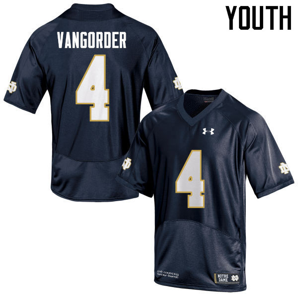 Youth #4 Montgomery VanGorder Notre Dame Fighting Irish College Football Jerseys-Navy Blue